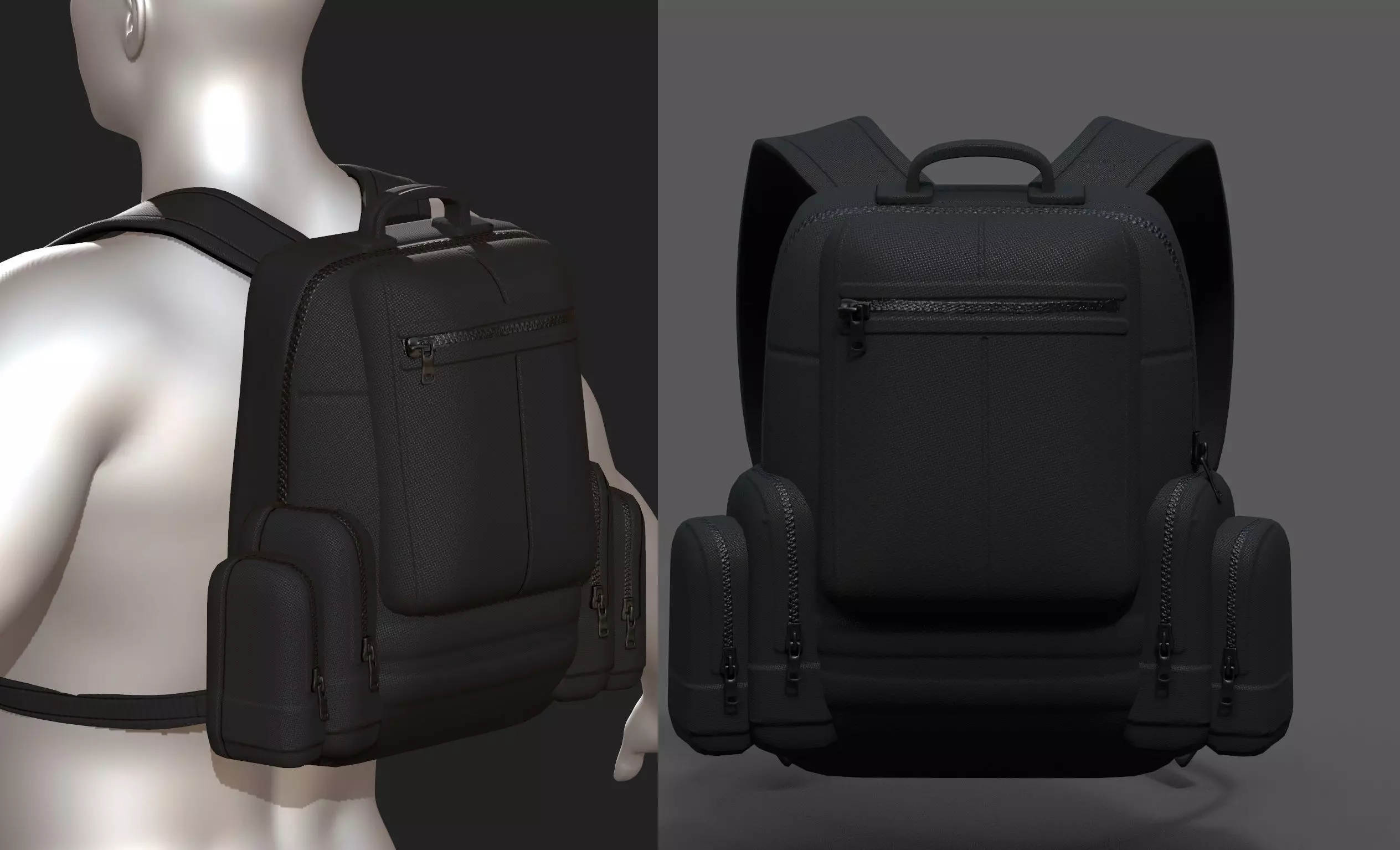 Backpack military combat soldier armor scifi Generic  Low-poly 3D model_0