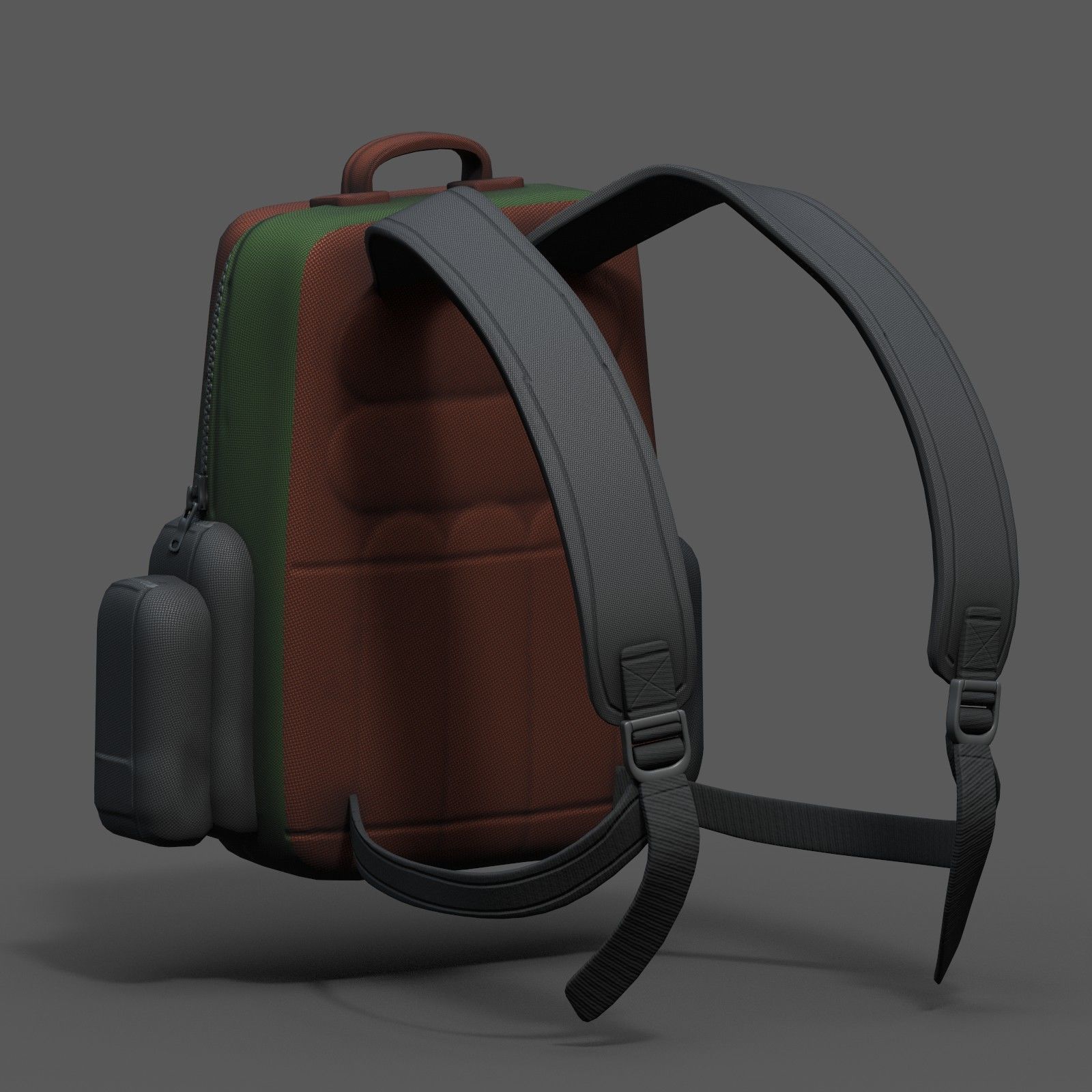 Backpack military combat soldier armor scifi Generic camp Low-poly 3D model_6