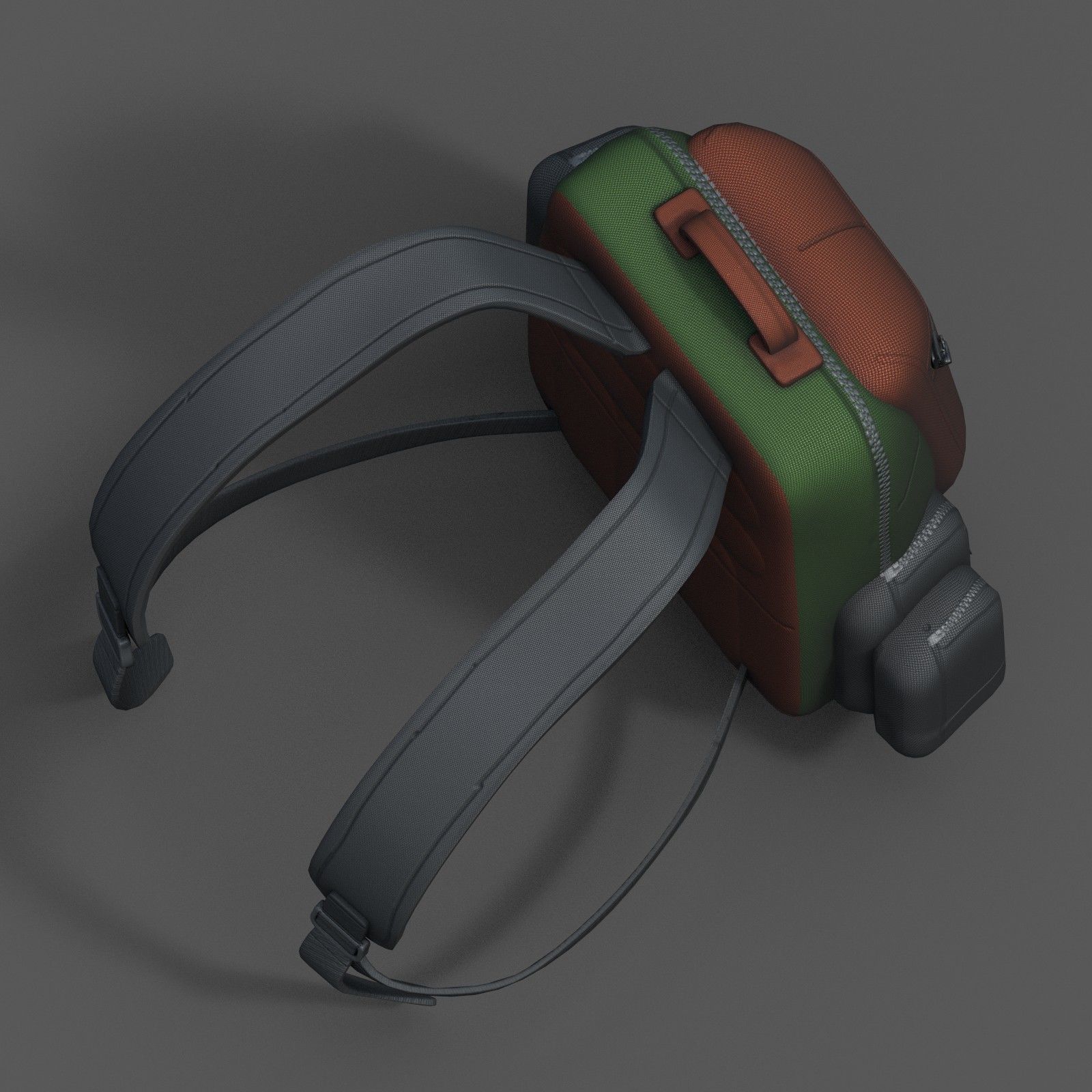 Backpack military combat soldier armor scifi Generic camp Low-poly 3D model_5