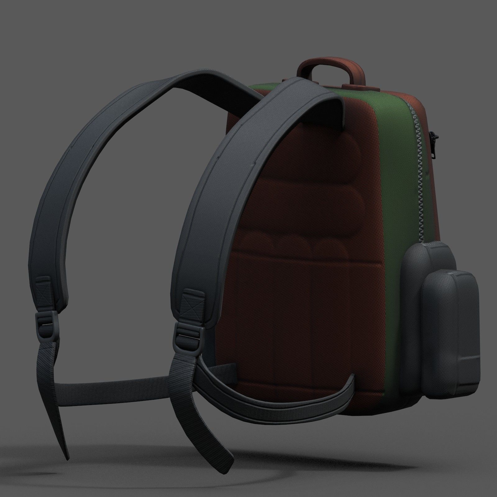 Backpack military combat soldier armor scifi Generic camp Low-poly 3D model_4