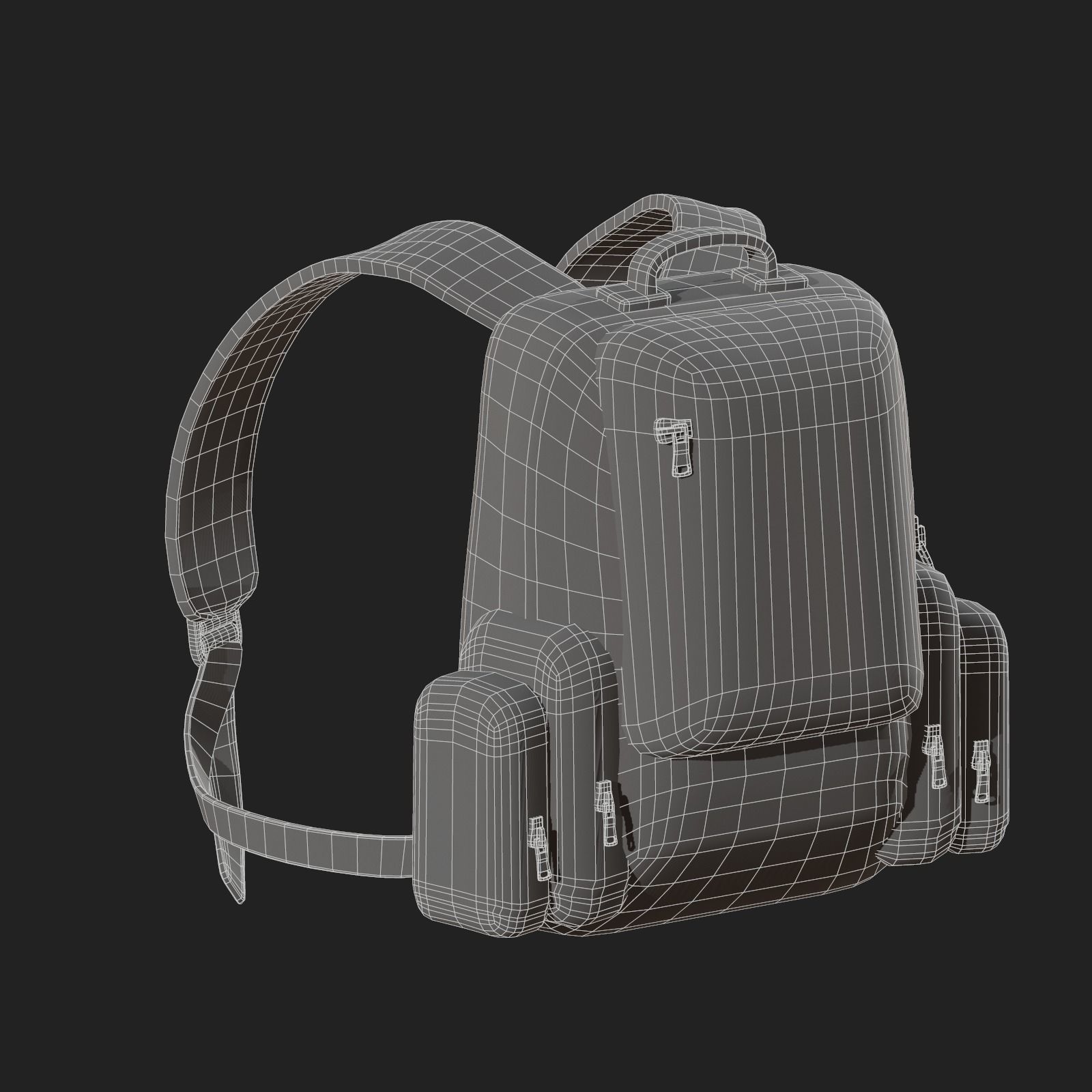 Backpack military combat soldier armor scifi Generic camp Low-poly 3D model_10