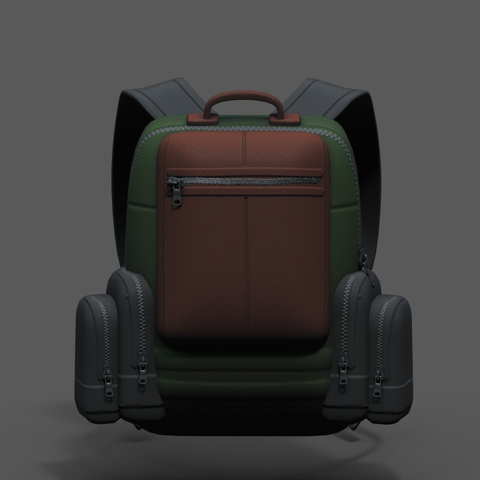 Backpack military combat soldier armor scifi Generic camp Low-poly 3D model_2