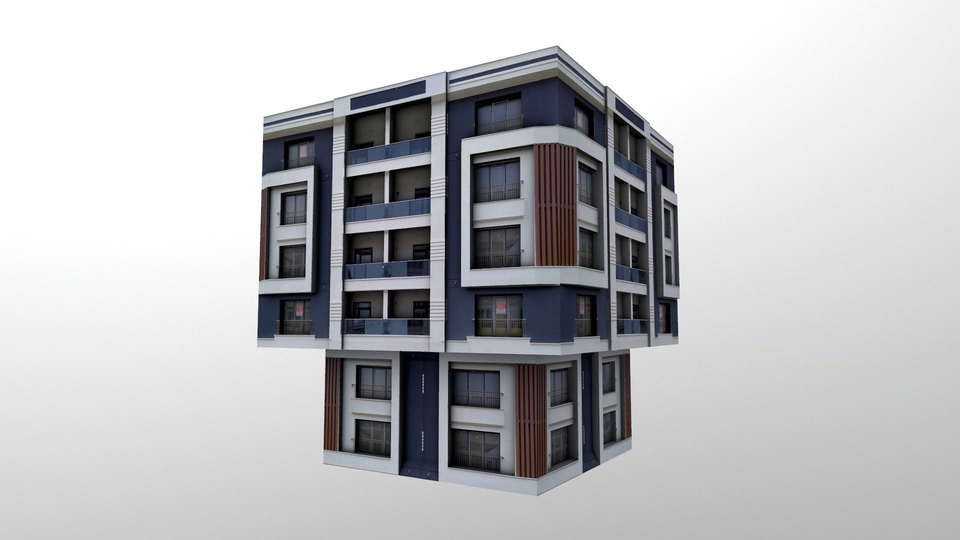 Architectural Building-10 Low-poly 3D model_16