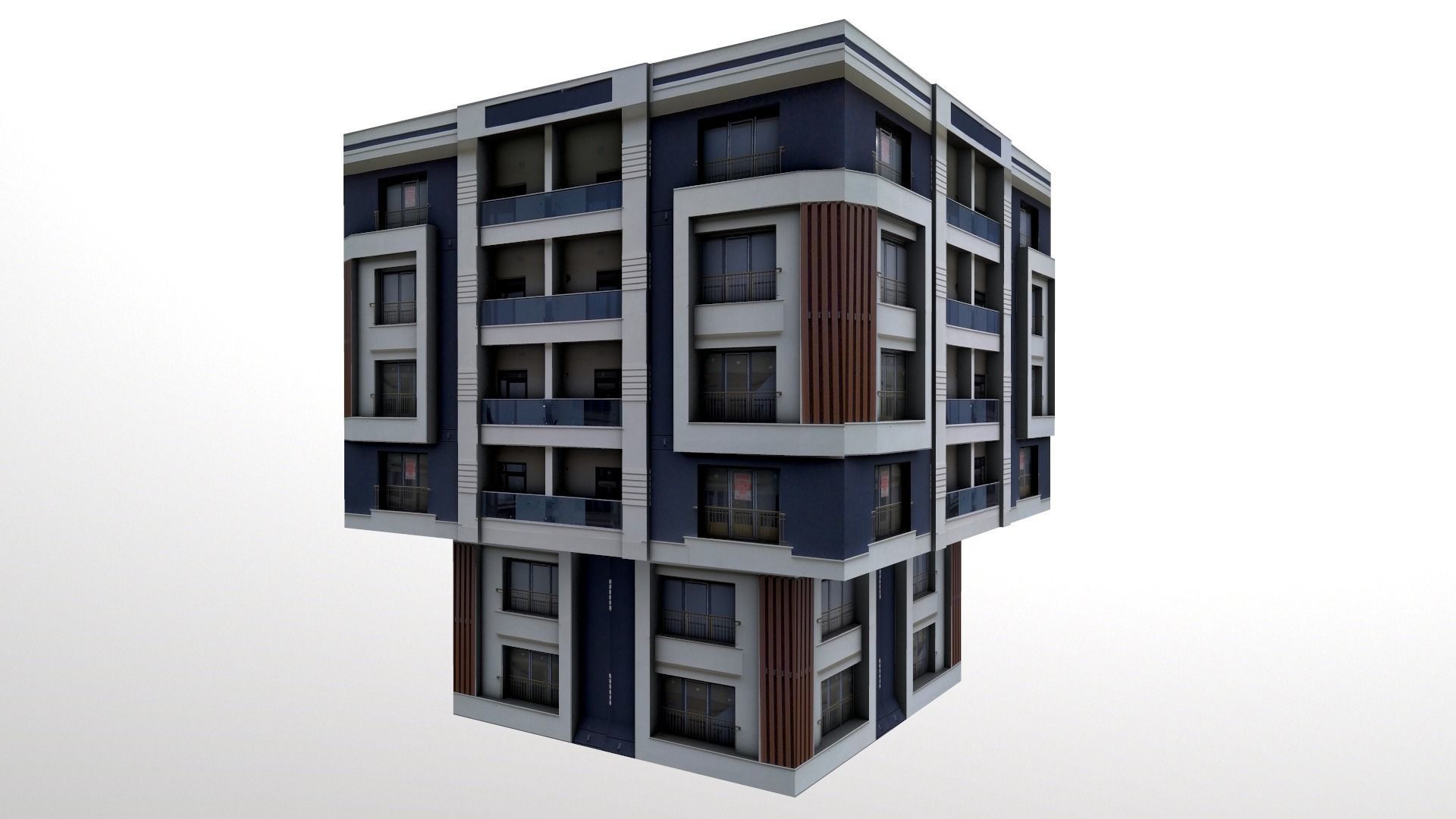 Architectural Building-10 Low-poly 3D model_4