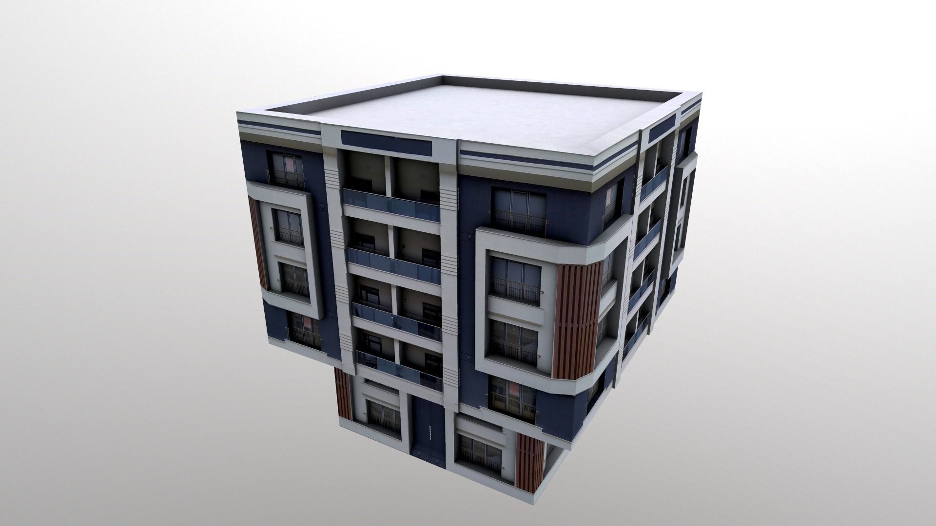 Architectural Building-10 Low-poly 3D model_3