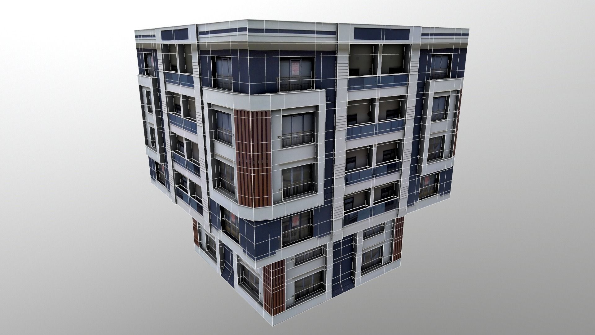 Architectural Building-10 Low-poly 3D model_1