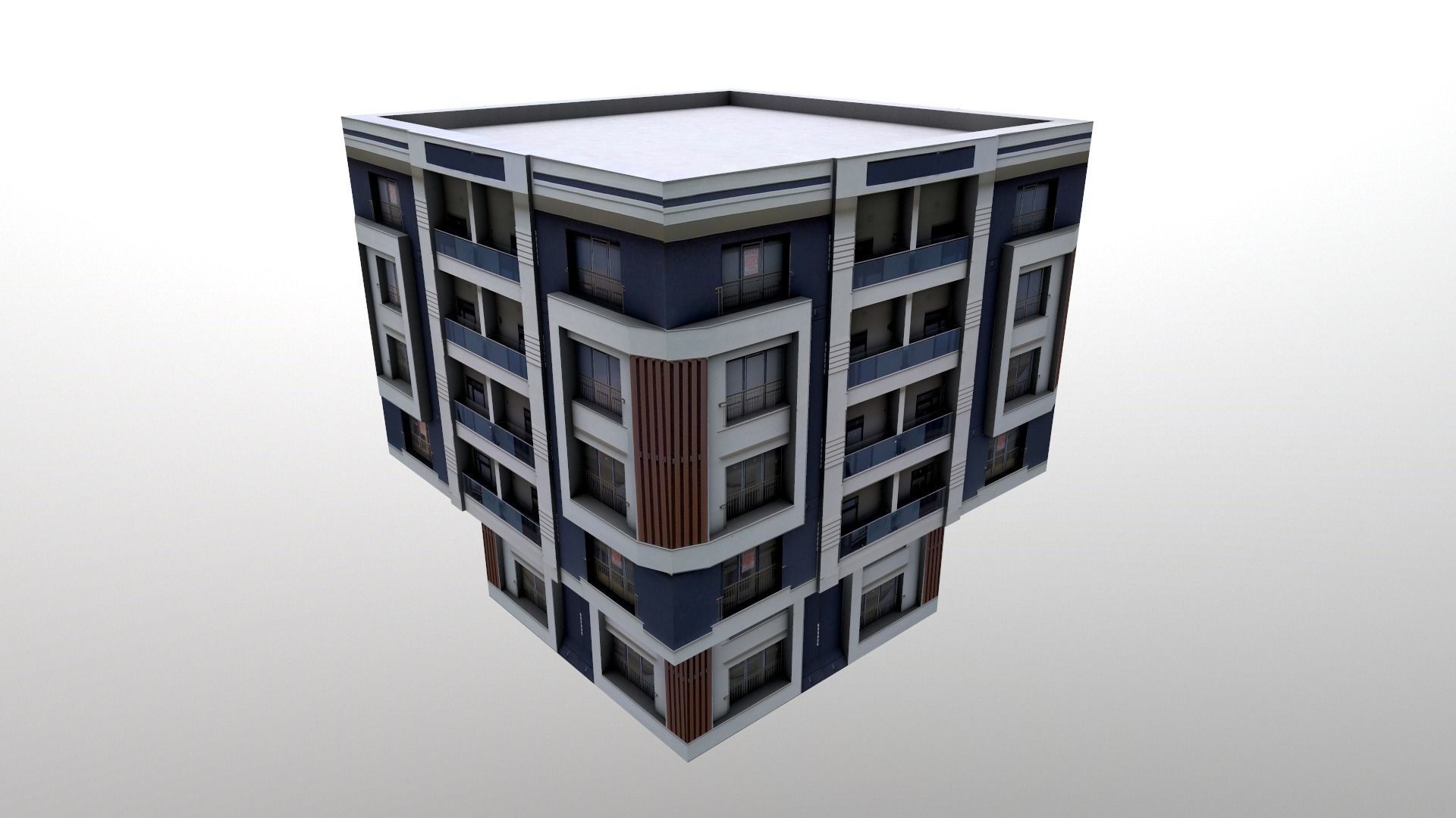 Architectural Building-10 Low-poly 3D model_12