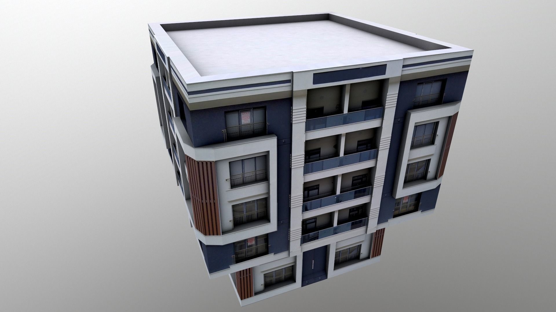 Architectural Building-10 Low-poly 3D model_21