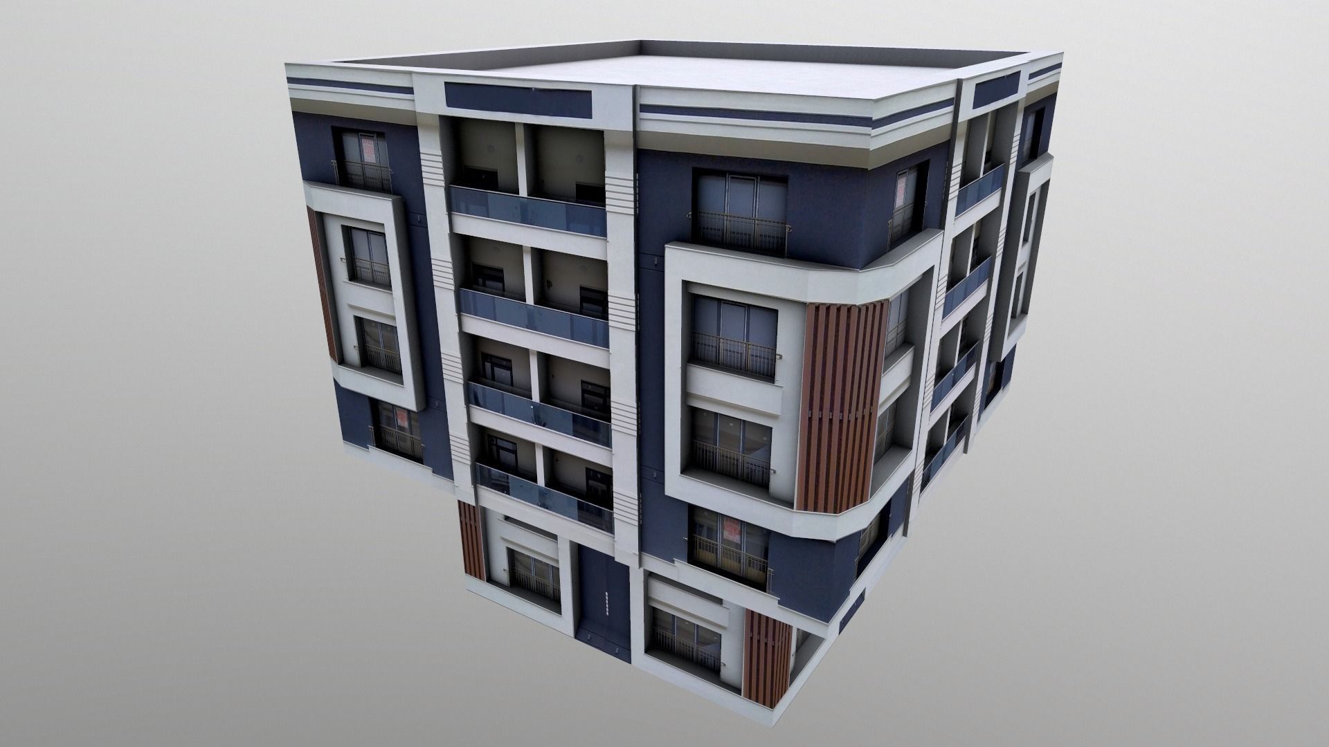 Architectural Building-10 Low-poly 3D model_19