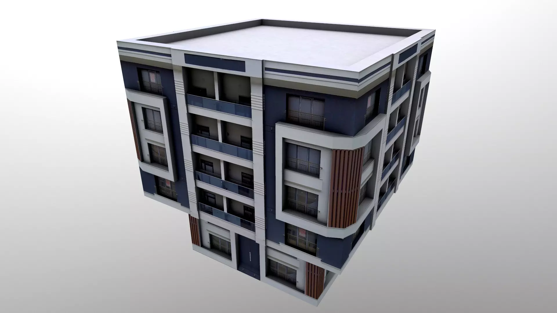 Architectural Building-10 Low-poly 3D model_0