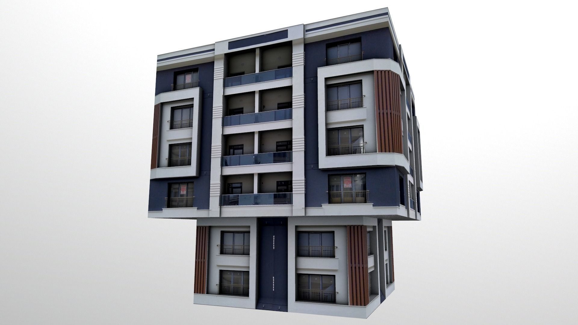 Architectural Building-10 Low-poly 3D model_5