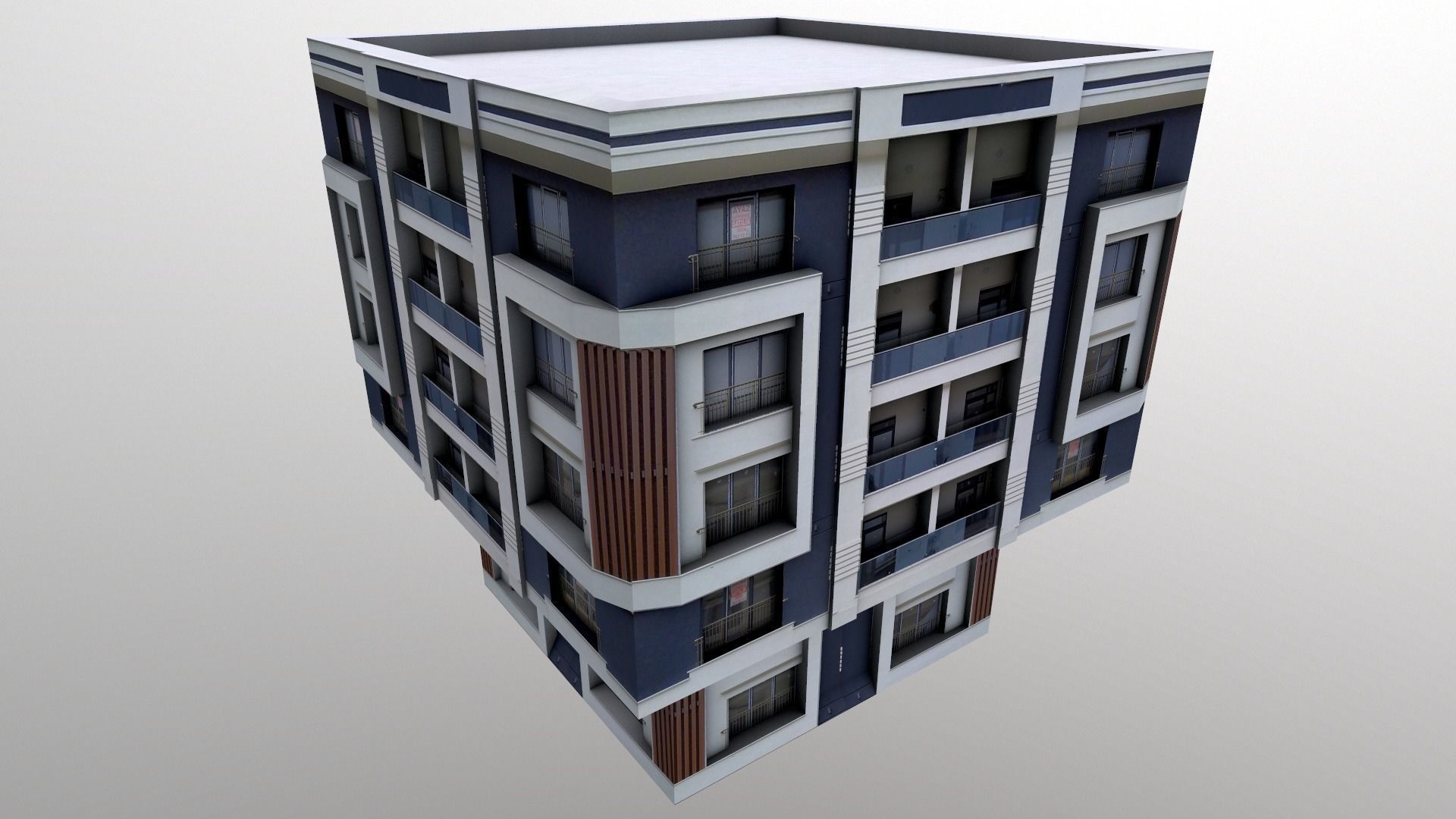 Architectural Building-10 Low-poly 3D model_8