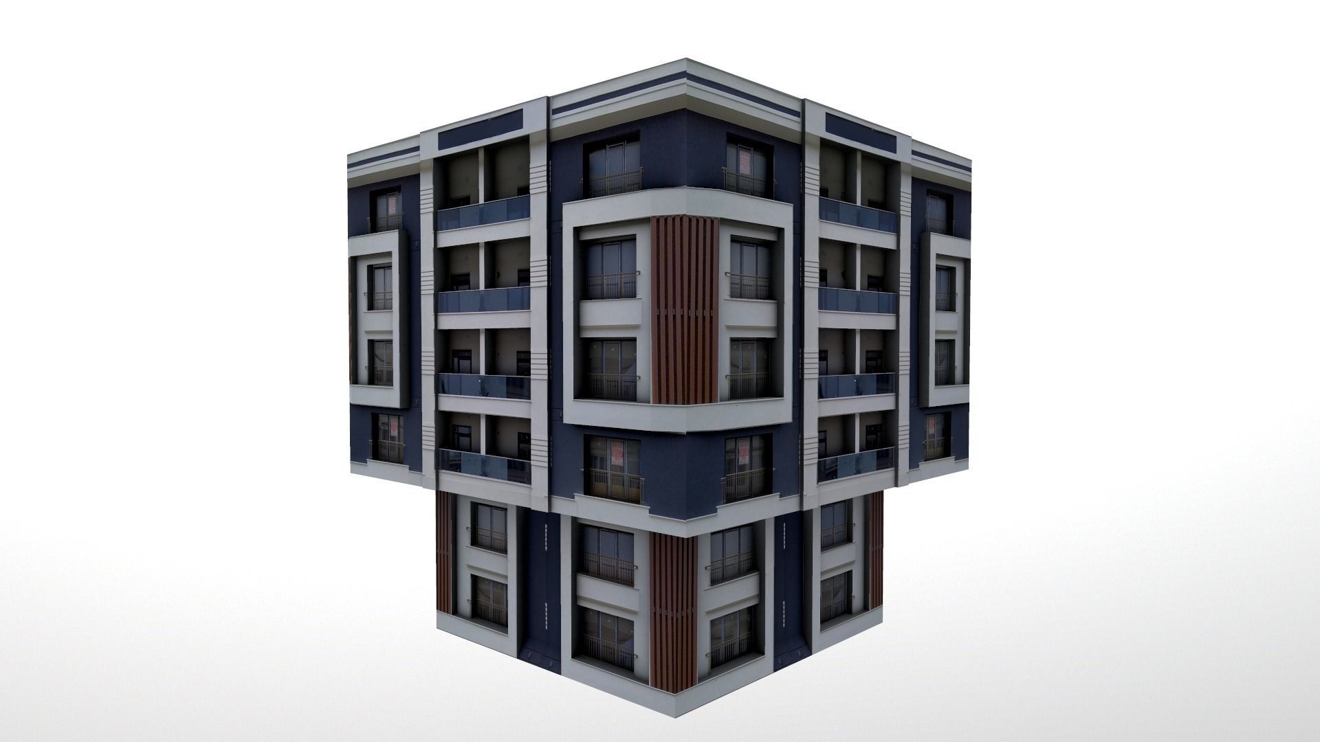 Architectural Building-10 Low-poly 3D model_11
