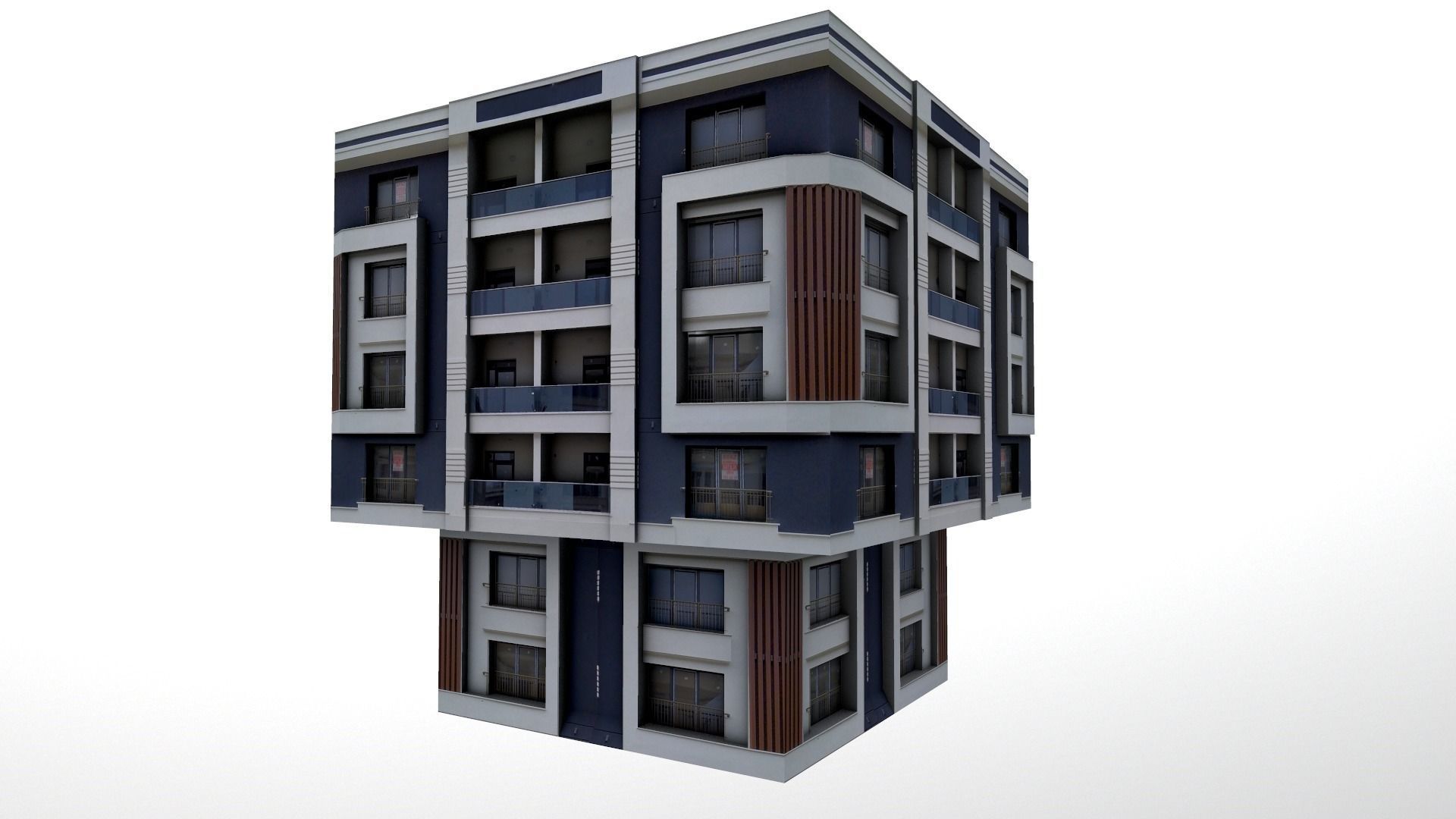 Architectural Building-10 Low-poly 3D model_7
