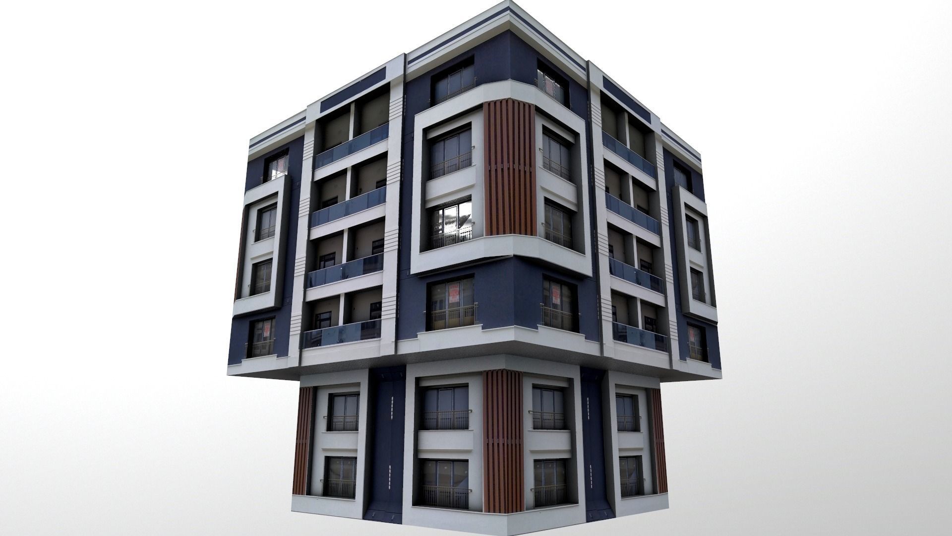Architectural Building-10 Low-poly 3D model_6