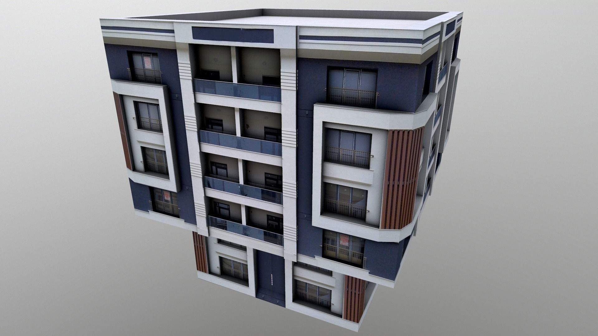 Architectural Building-10 Low-poly 3D model_9