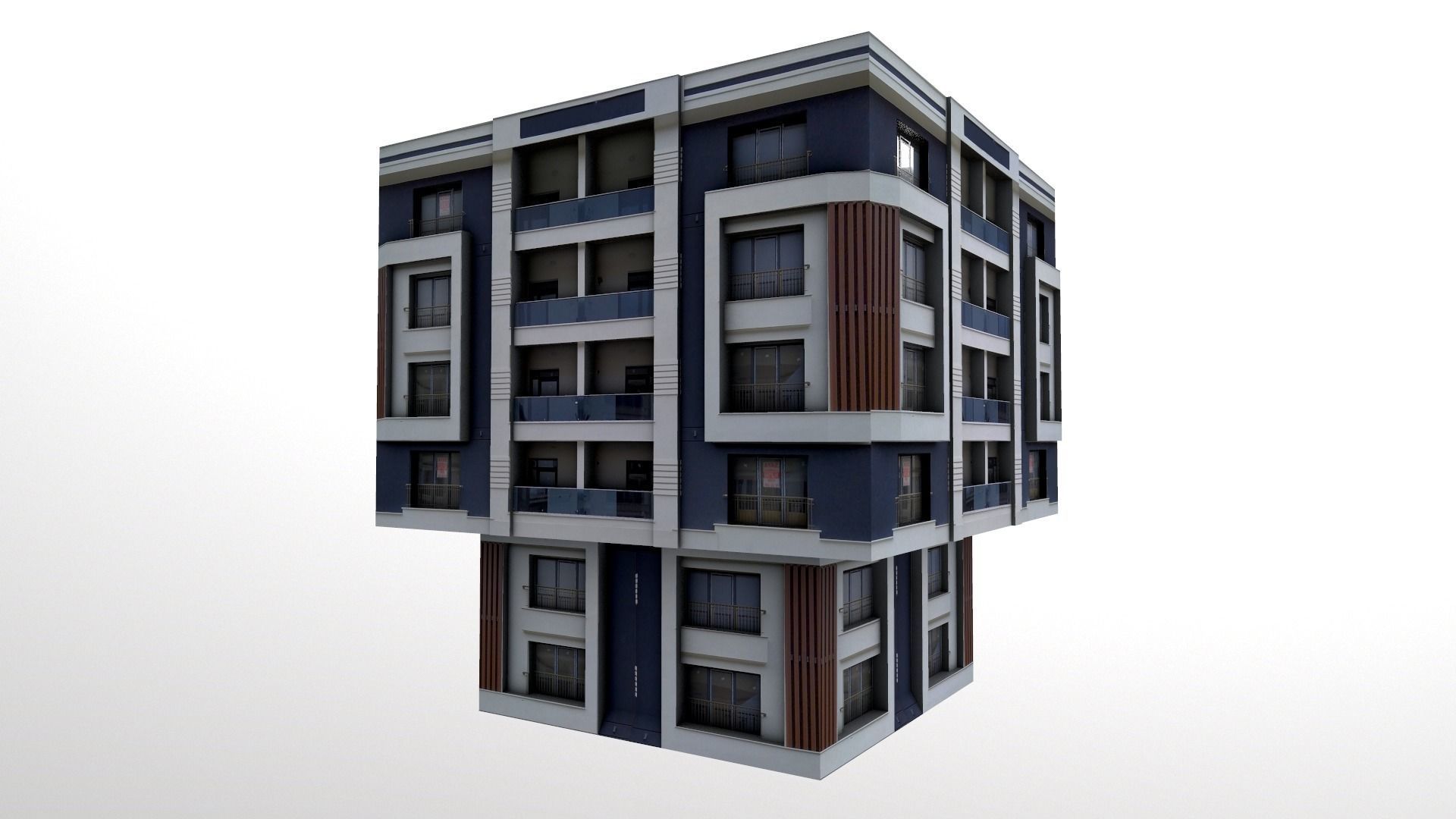 Architectural Building-10 Low-poly 3D model_14
