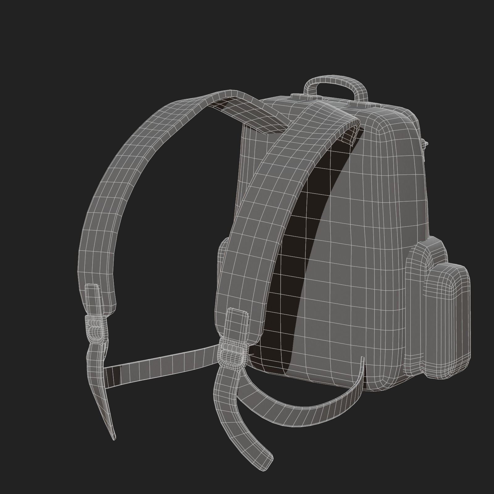 Backpack military combat soldier armor scifi Low-poly 3D model_9