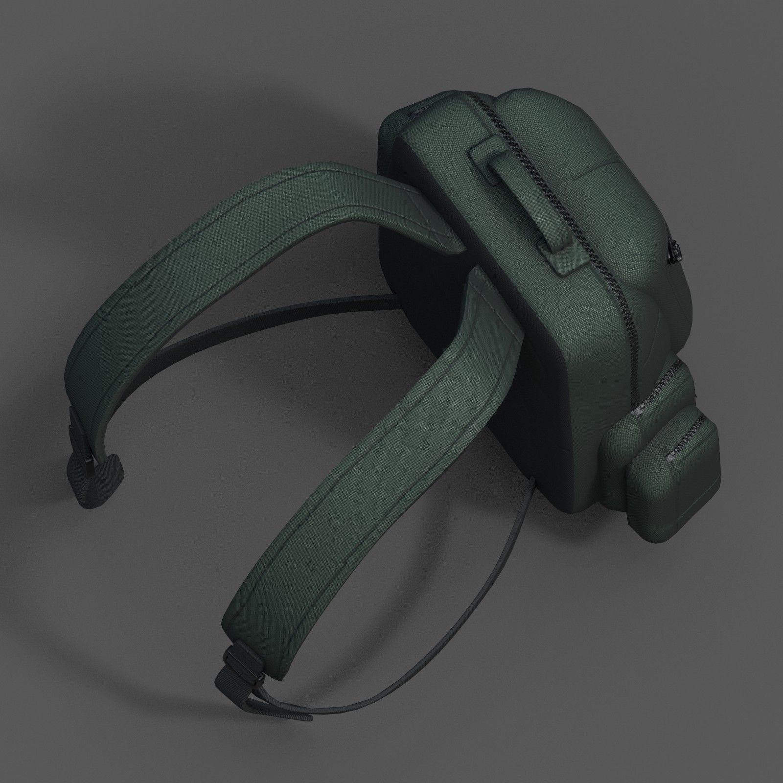 Backpack military combat soldier armor scifi Low-poly 3D model_6