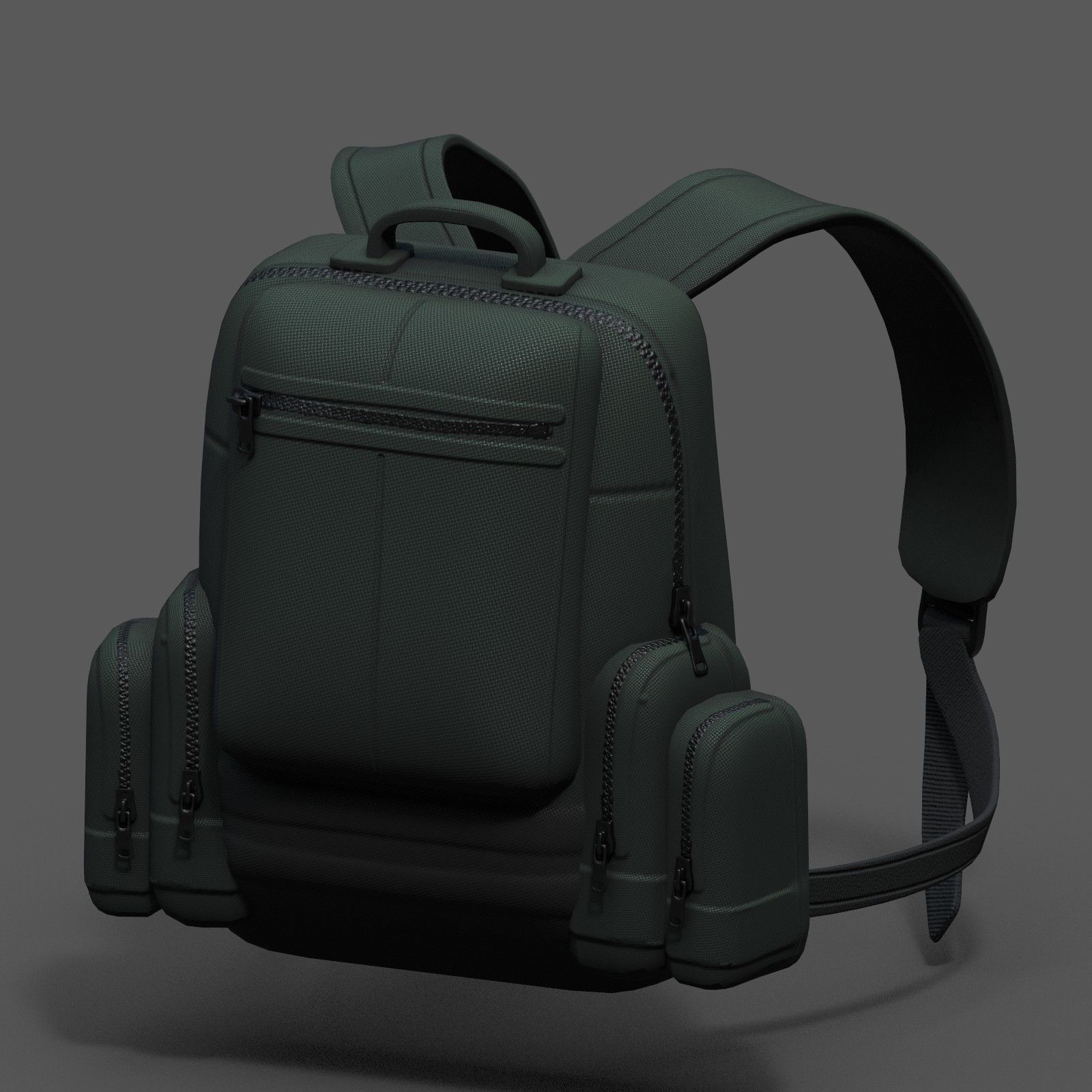 Backpack military combat soldier armor scifi Low-poly 3D model_2