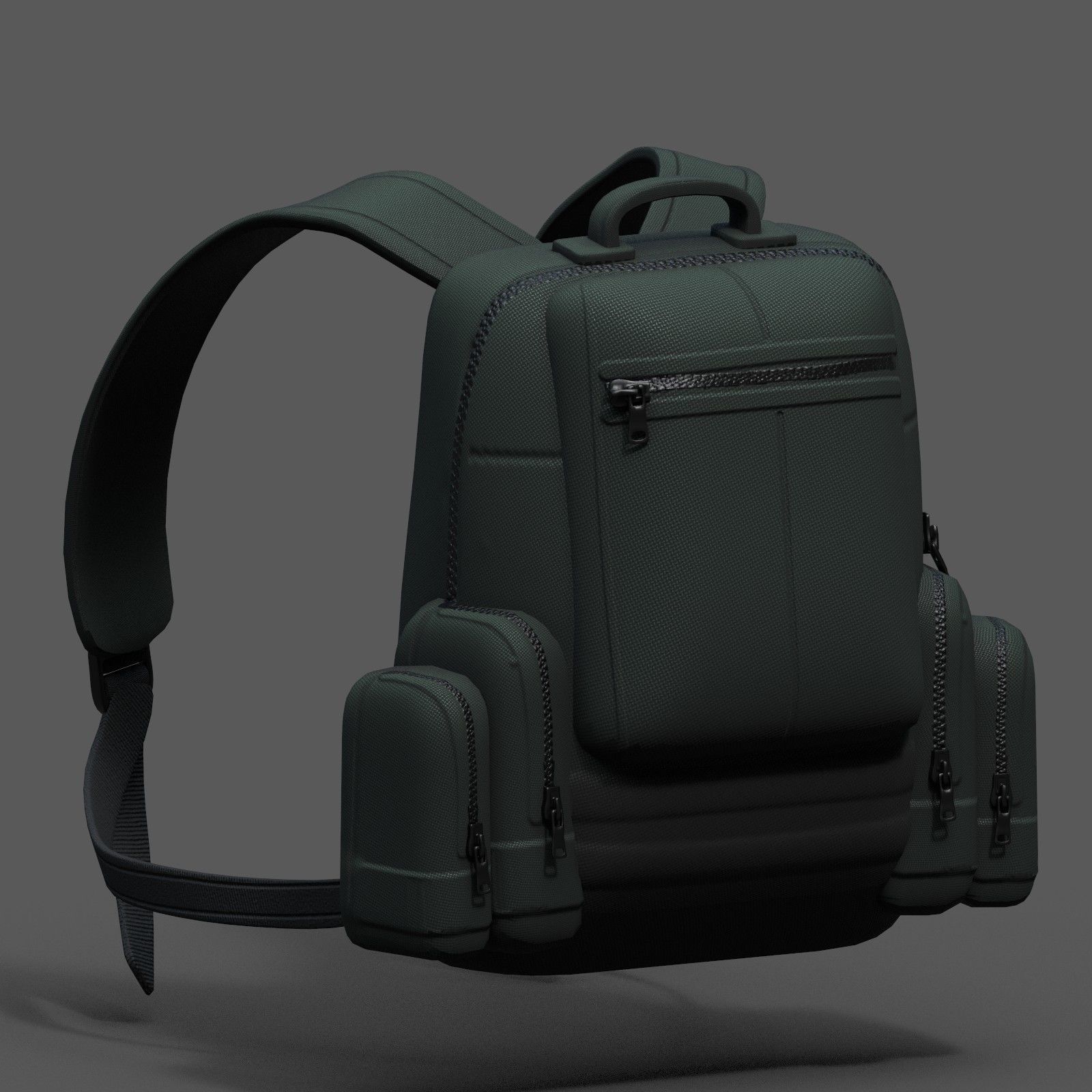 Backpack military combat soldier armor scifi Low-poly 3D model_4