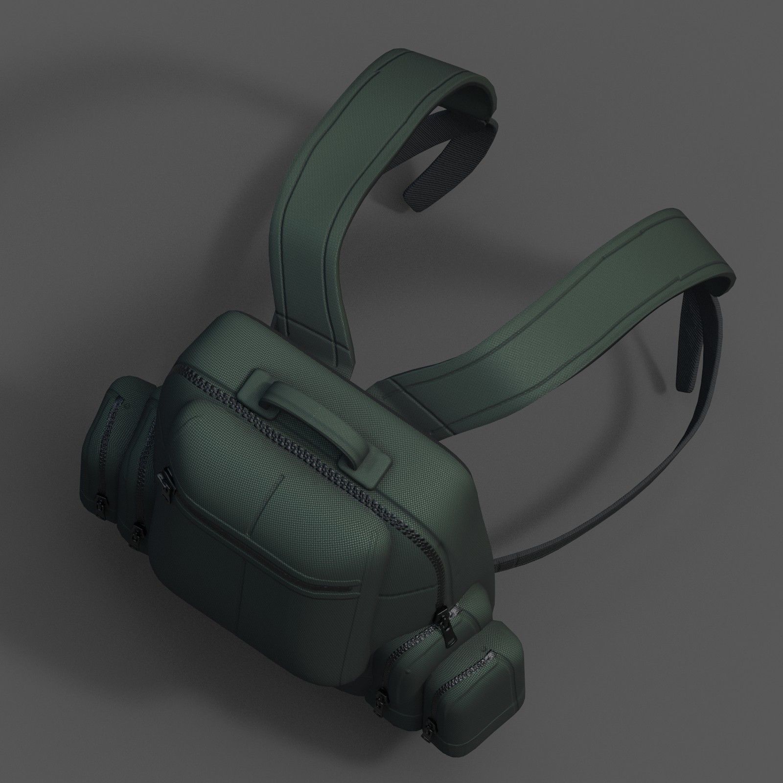 Backpack military combat soldier armor scifi Low-poly 3D model_8
