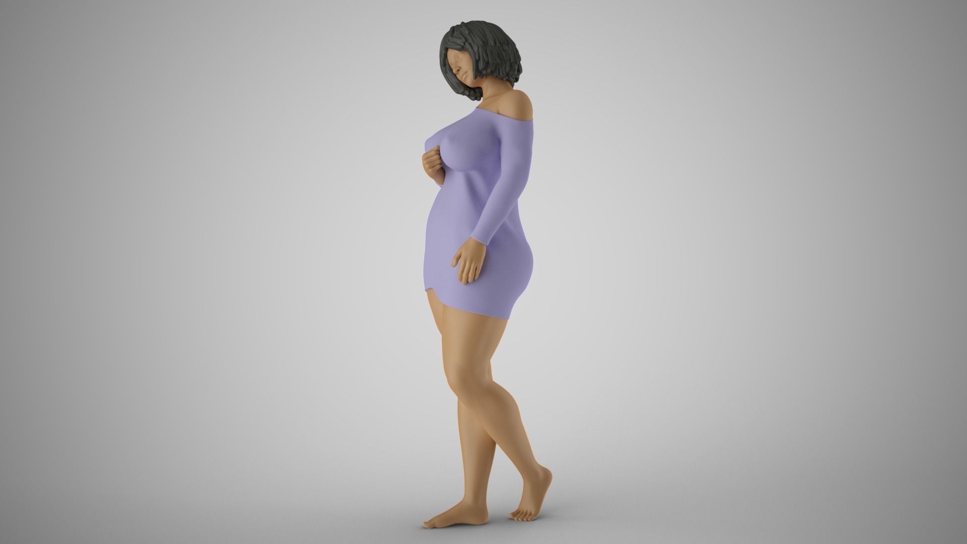 Woman Night Beauty 3D print model_10