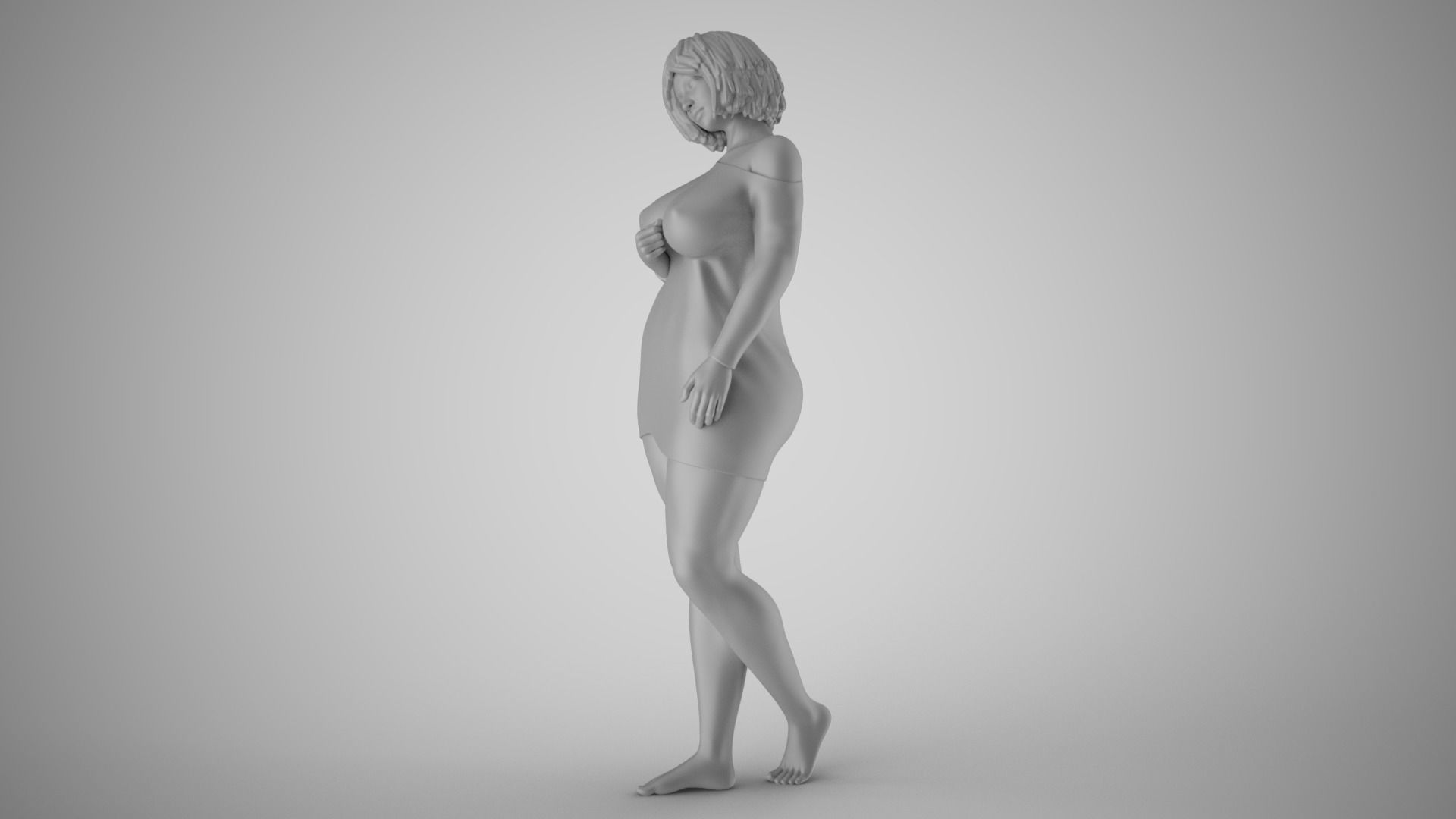Woman Night Beauty 3D print model_1