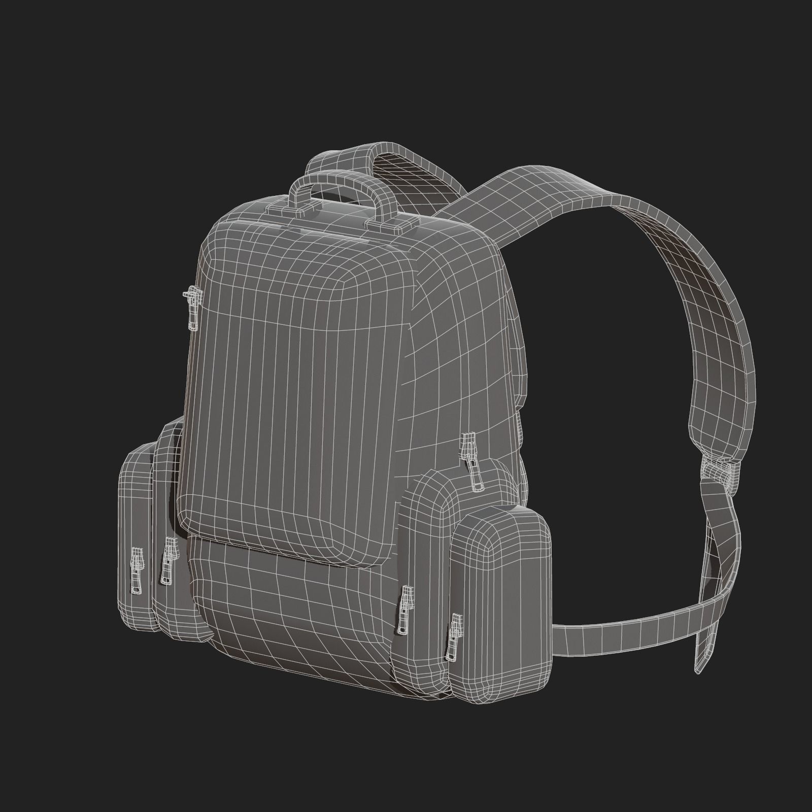 Backpack military combat soldier armor scifi Generic camp  Low-poly 3D model_9