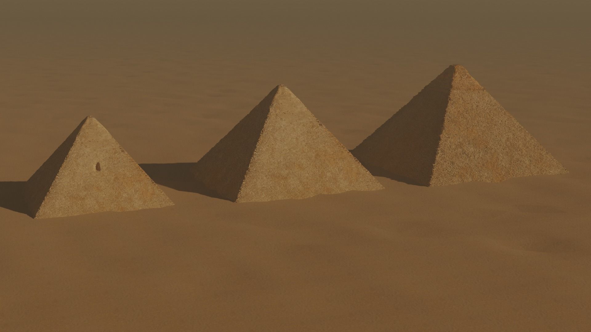 Pyramids of Giza Egypt Low-poly 3D model_2