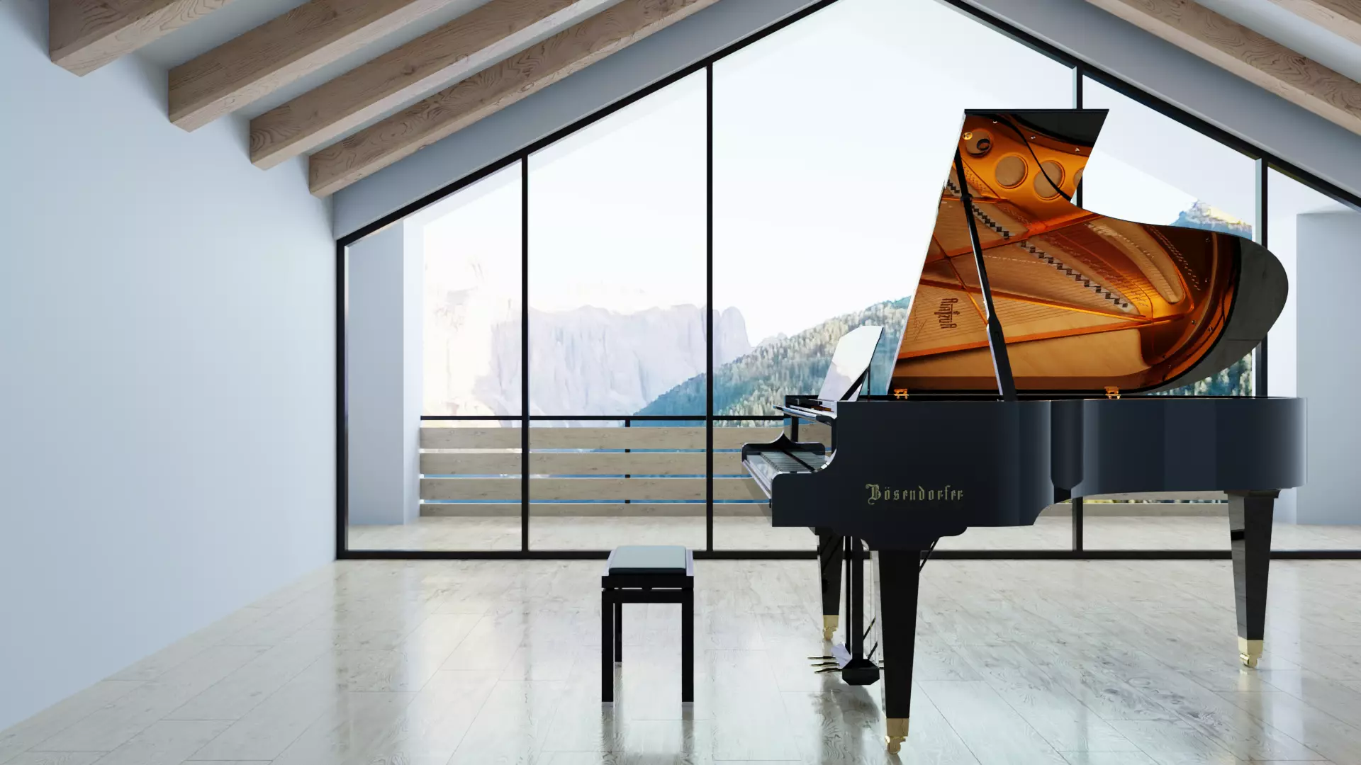 Boesendorfer Grand Piano 200 3D model_0