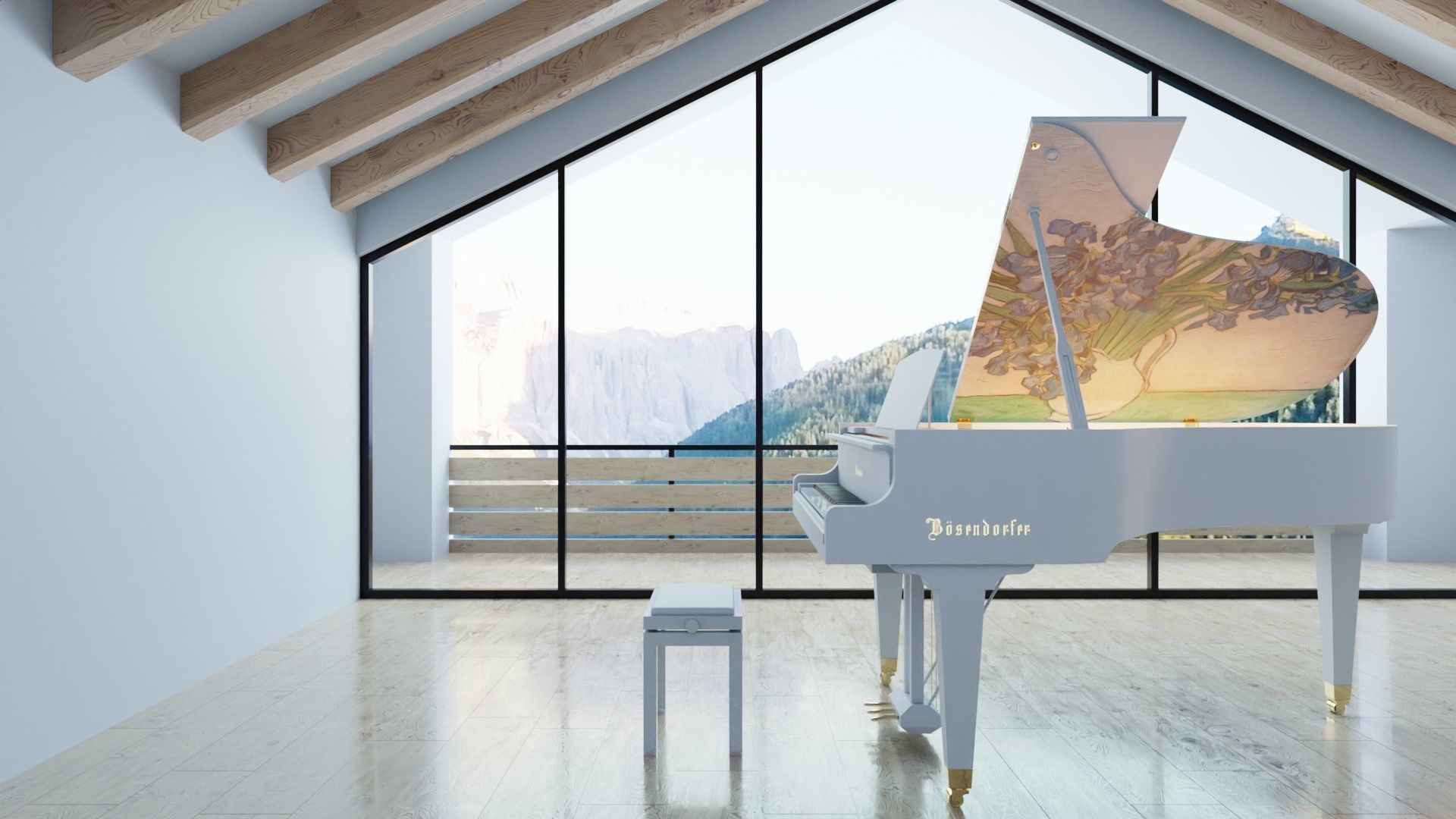 Boesendorfer Grand Piano 200 3D model_7