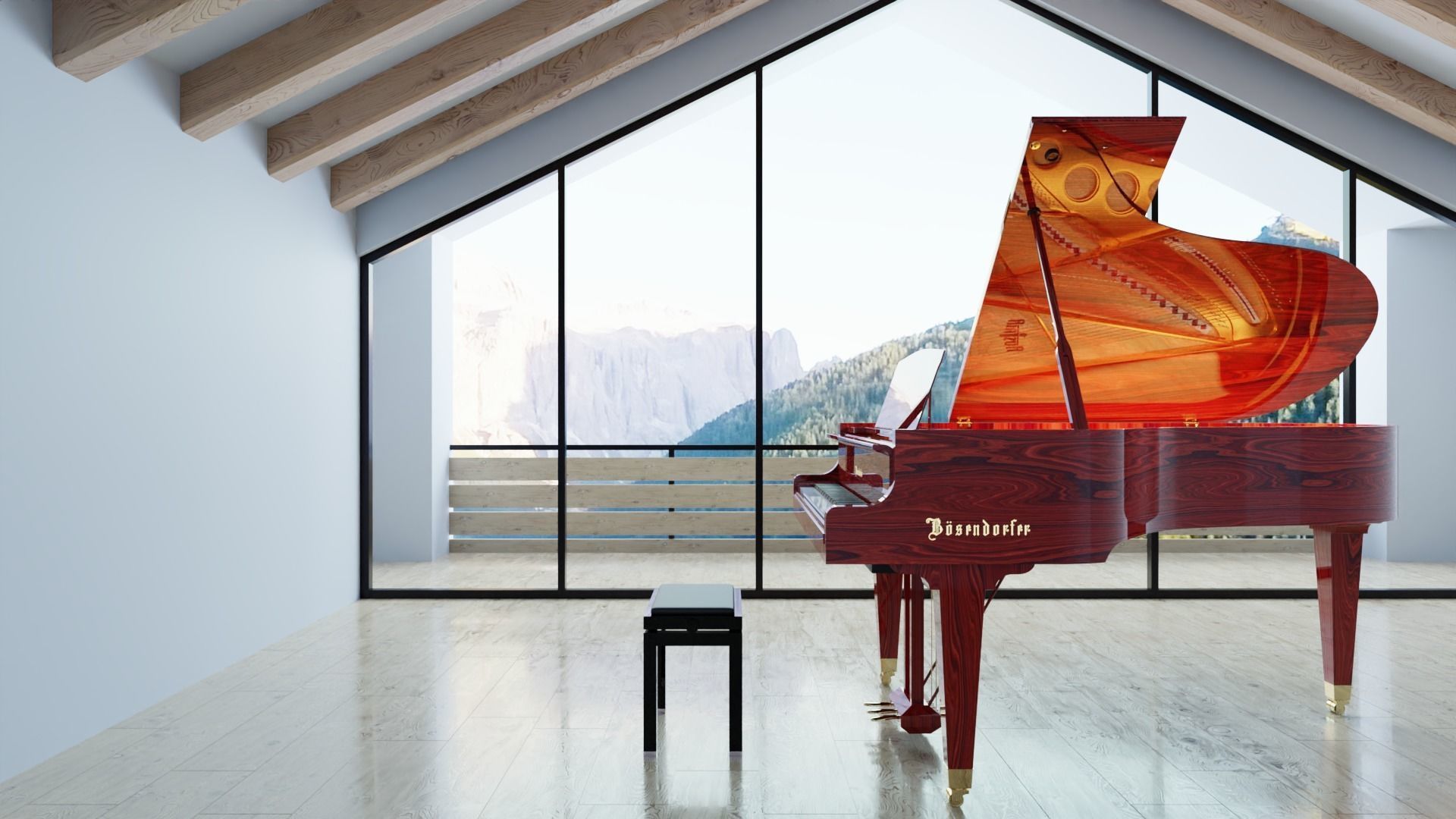 Boesendorfer Grand Piano 200 3D model_6