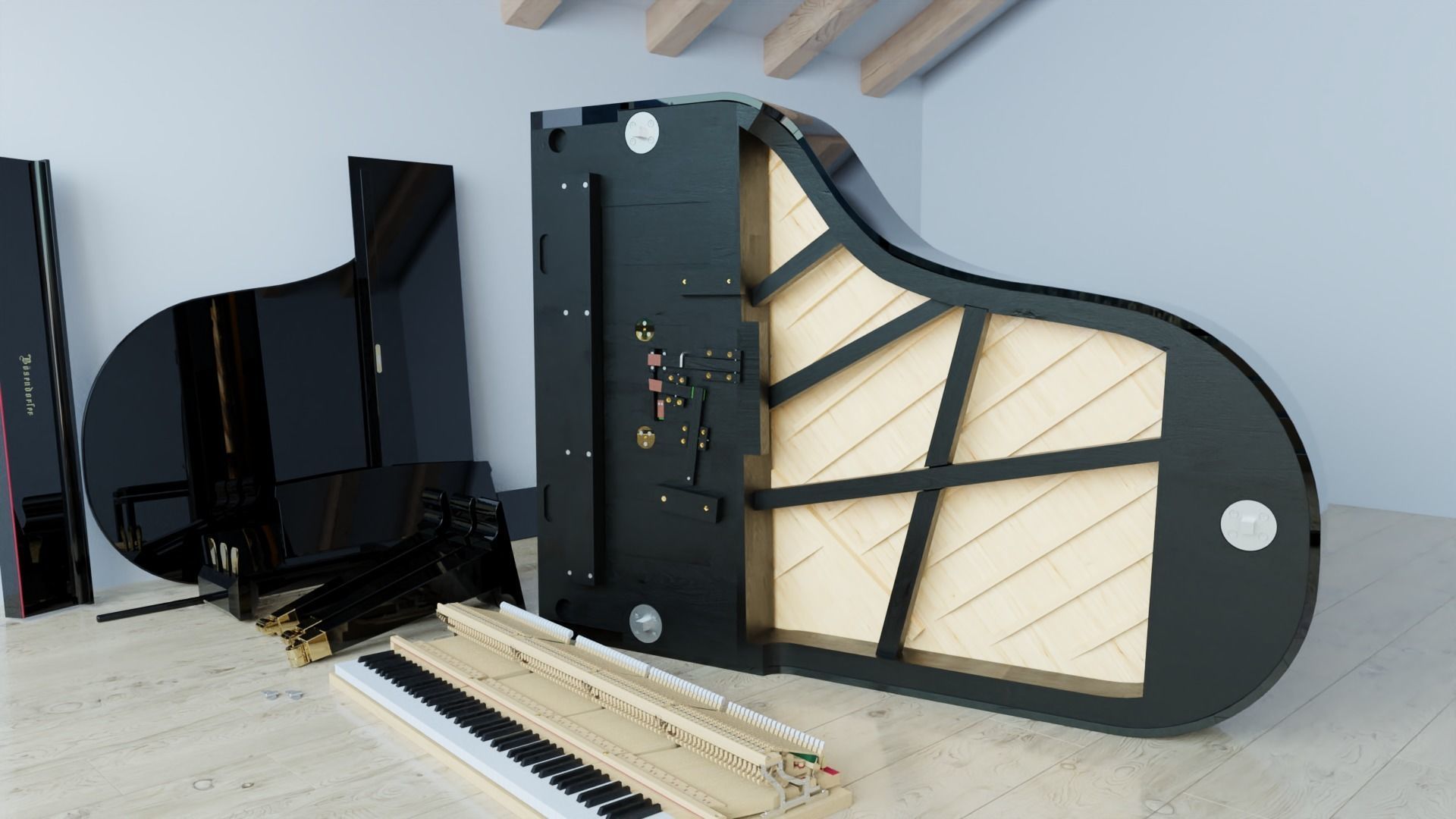 Boesendorfer Grand Piano 200 3D model_3