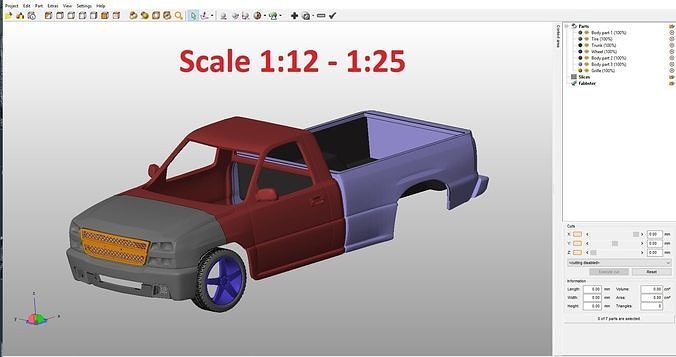 Chevrolet Silverado 2006 Body For Print 3D print model 7