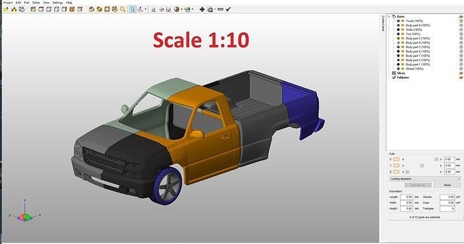 Chevrolet Silverado 2006 Body For Print 3D print model 5