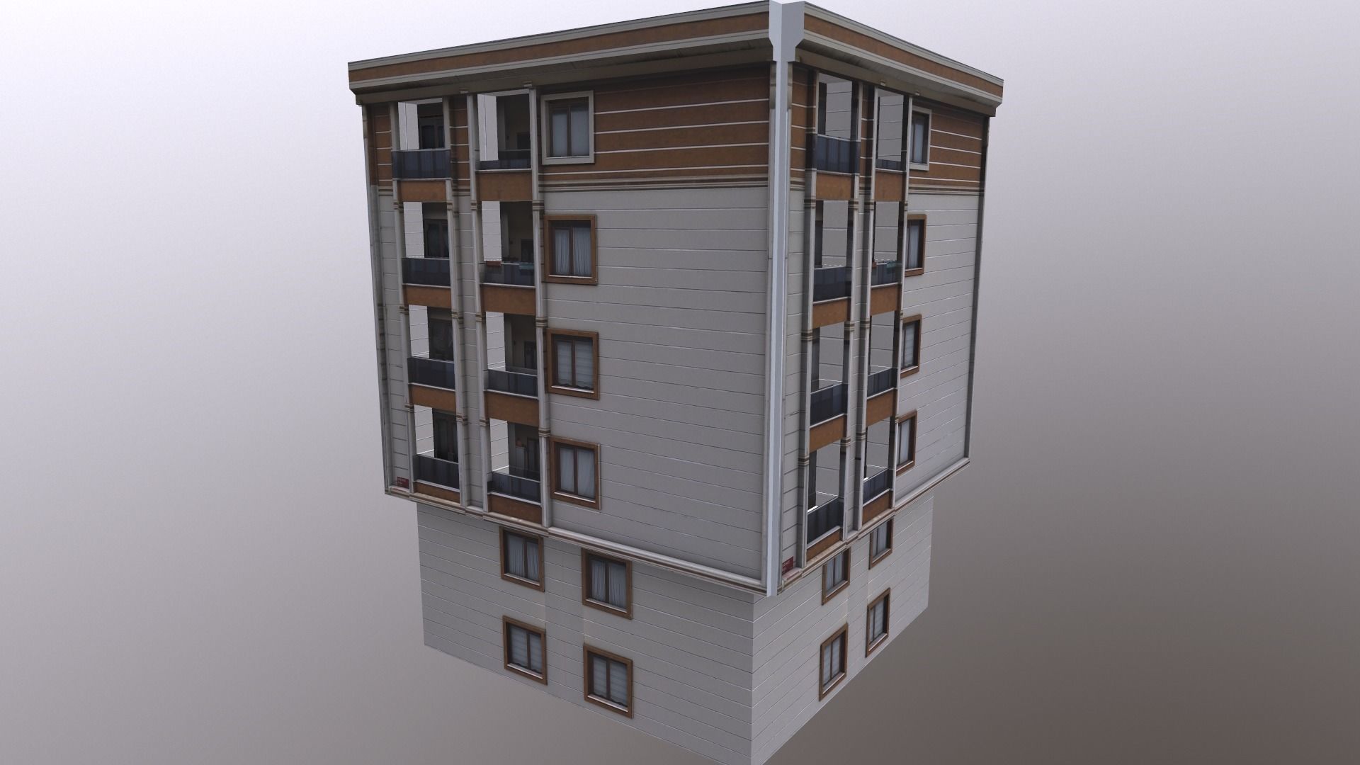 Architectural Building-11 Low-poly 3D model_7