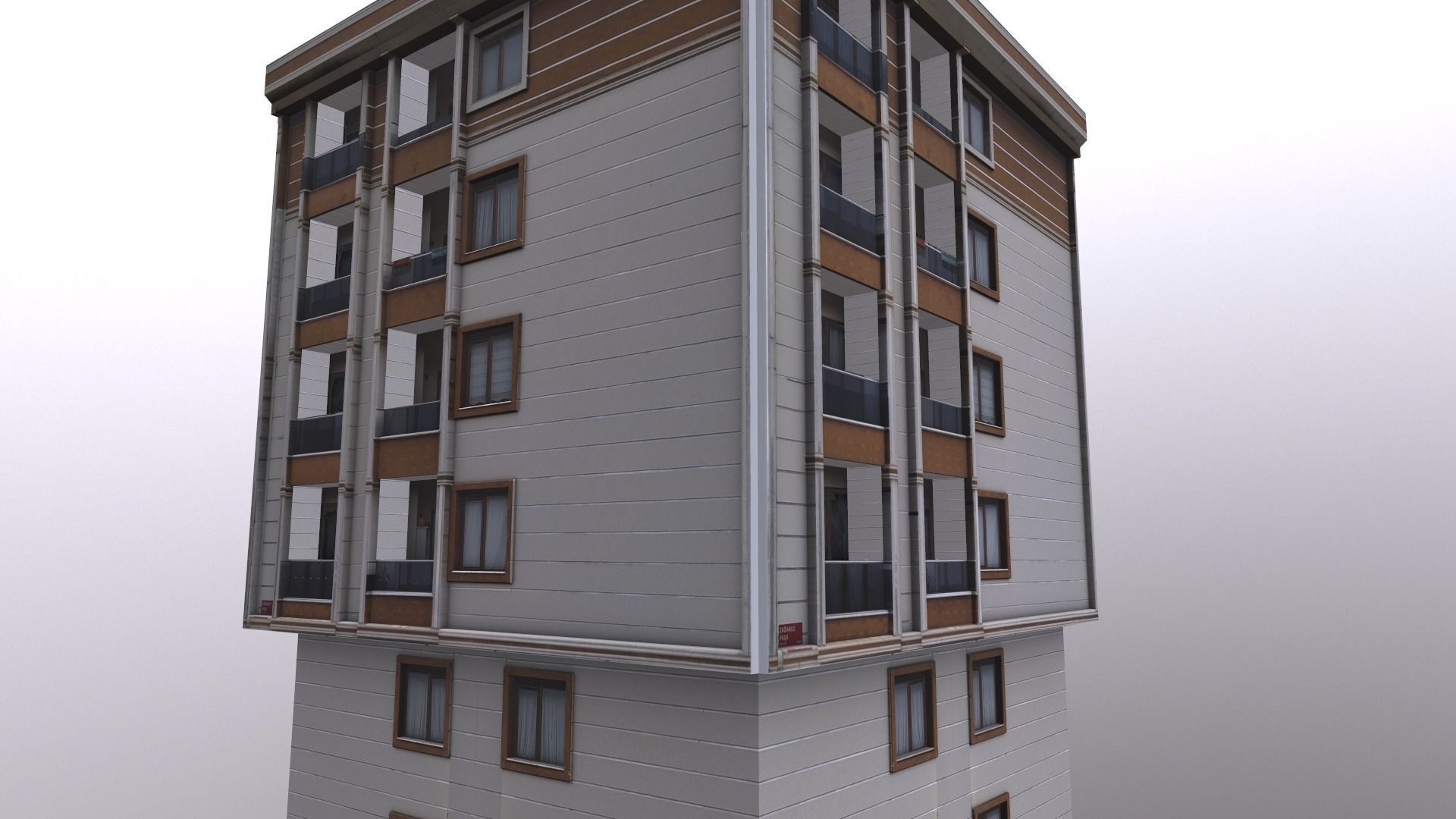 Architectural Building-11 Low-poly 3D model_5