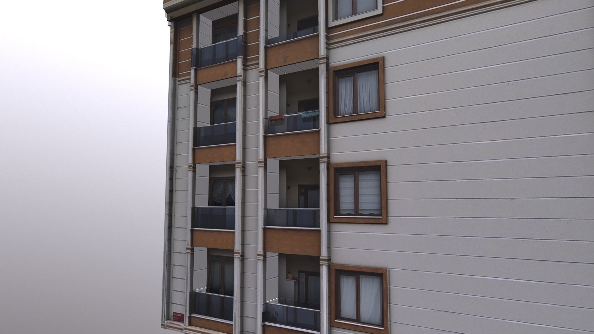 Architectural Building-11 Low-poly 3D model_3