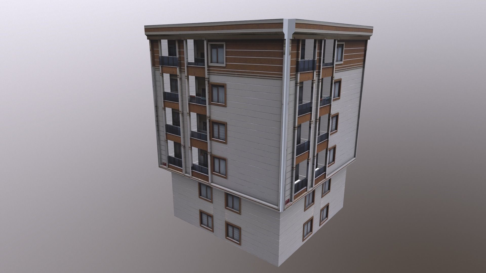 Architectural Building-11 Low-poly 3D model_10