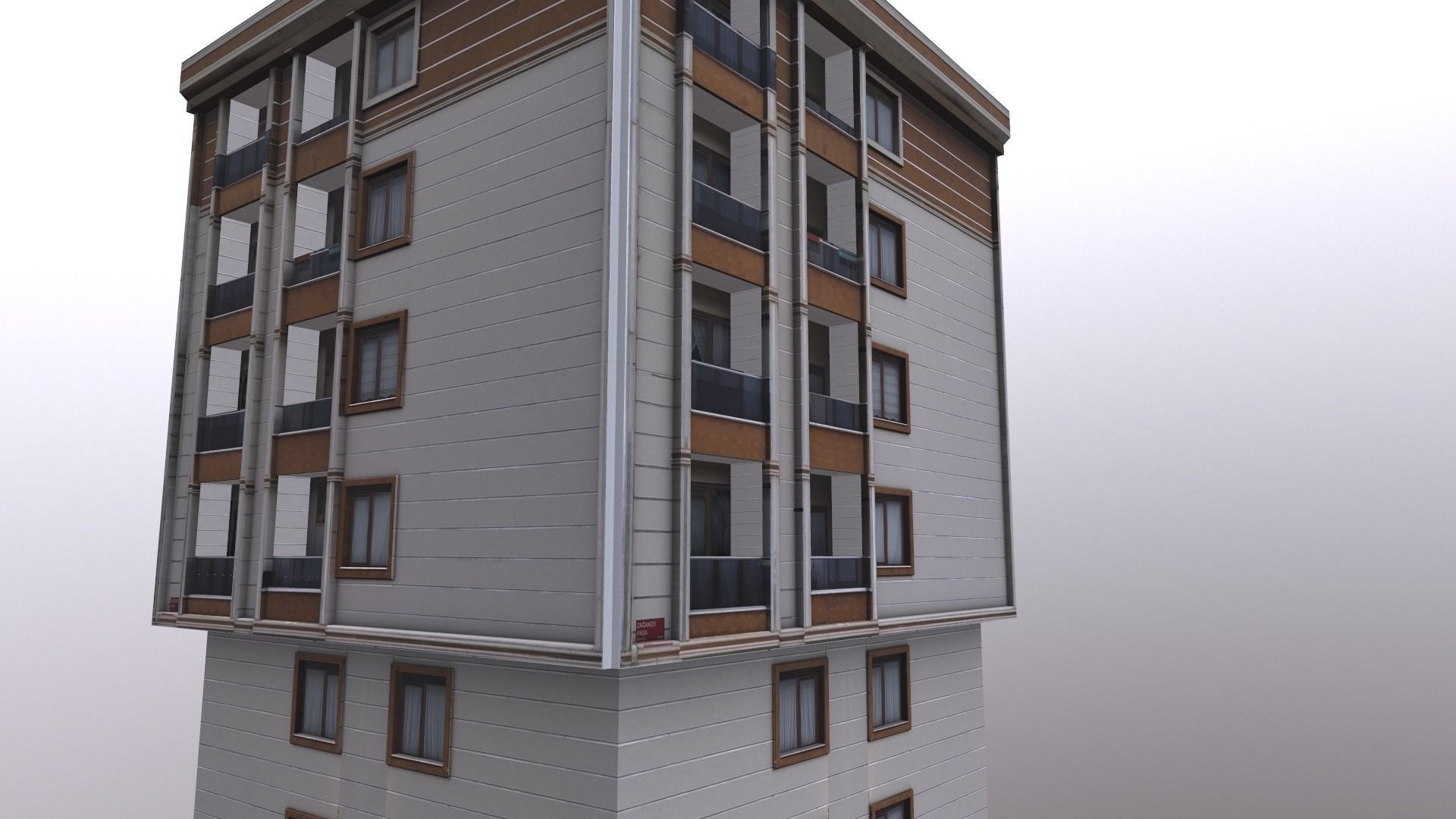 Architectural Building-11 Low-poly 3D model_4