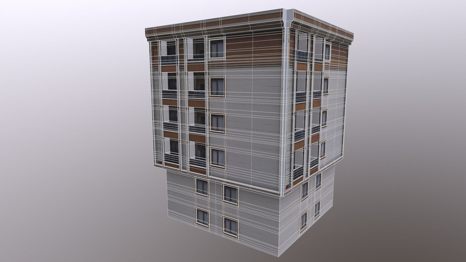 Architectural Building-11 Low-poly 3D model_1
