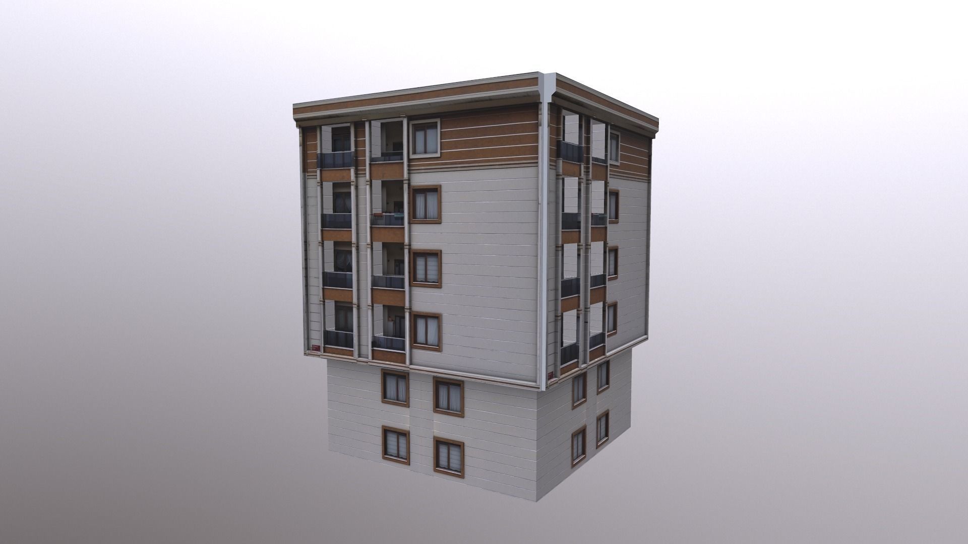 Architectural Building-11 Low-poly 3D model_9