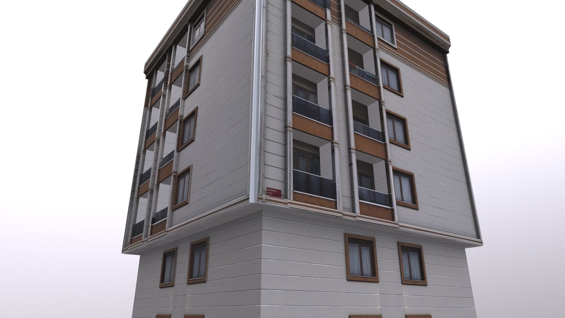 Architectural Building-11 Low-poly 3D model_17