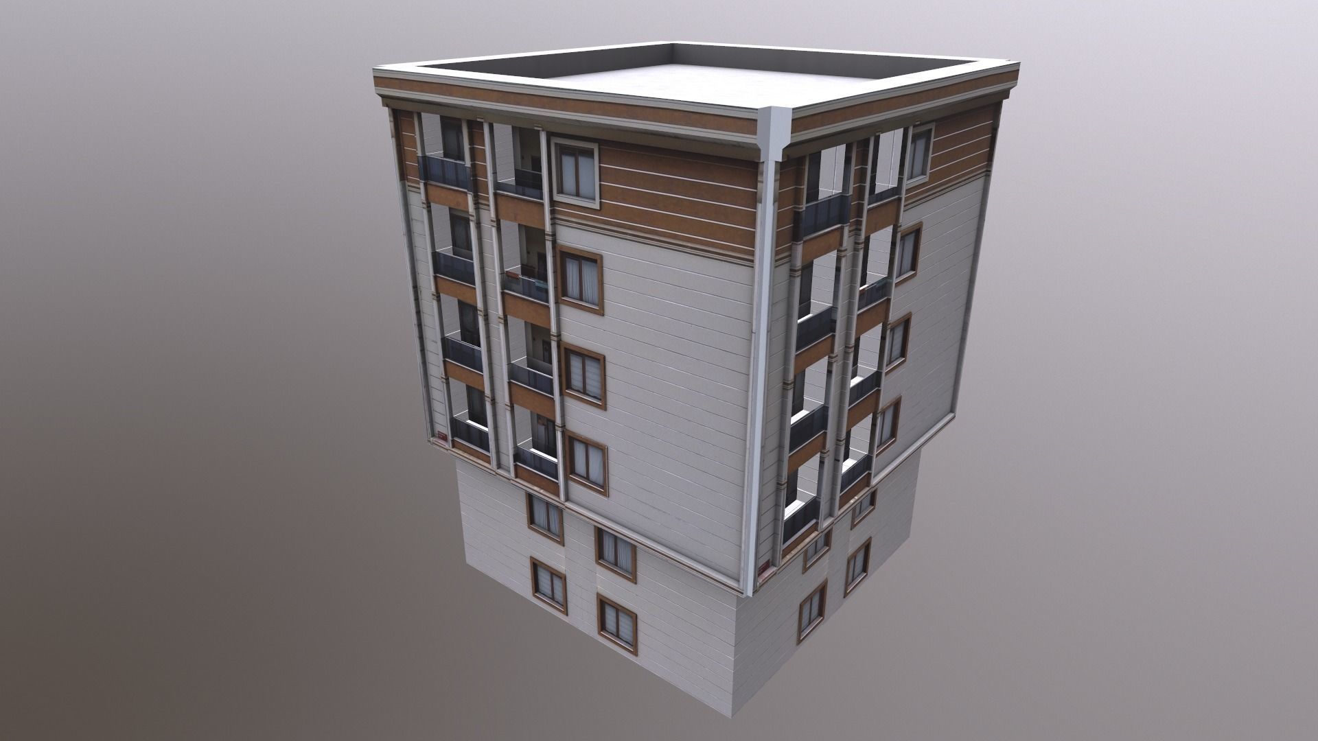 Architectural Building-11 Low-poly 3D model_6