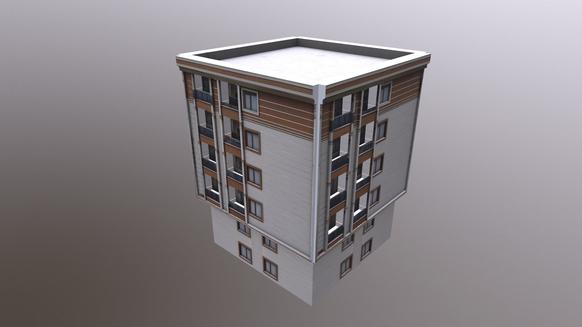 Architectural Building-11 Low-poly 3D model_2