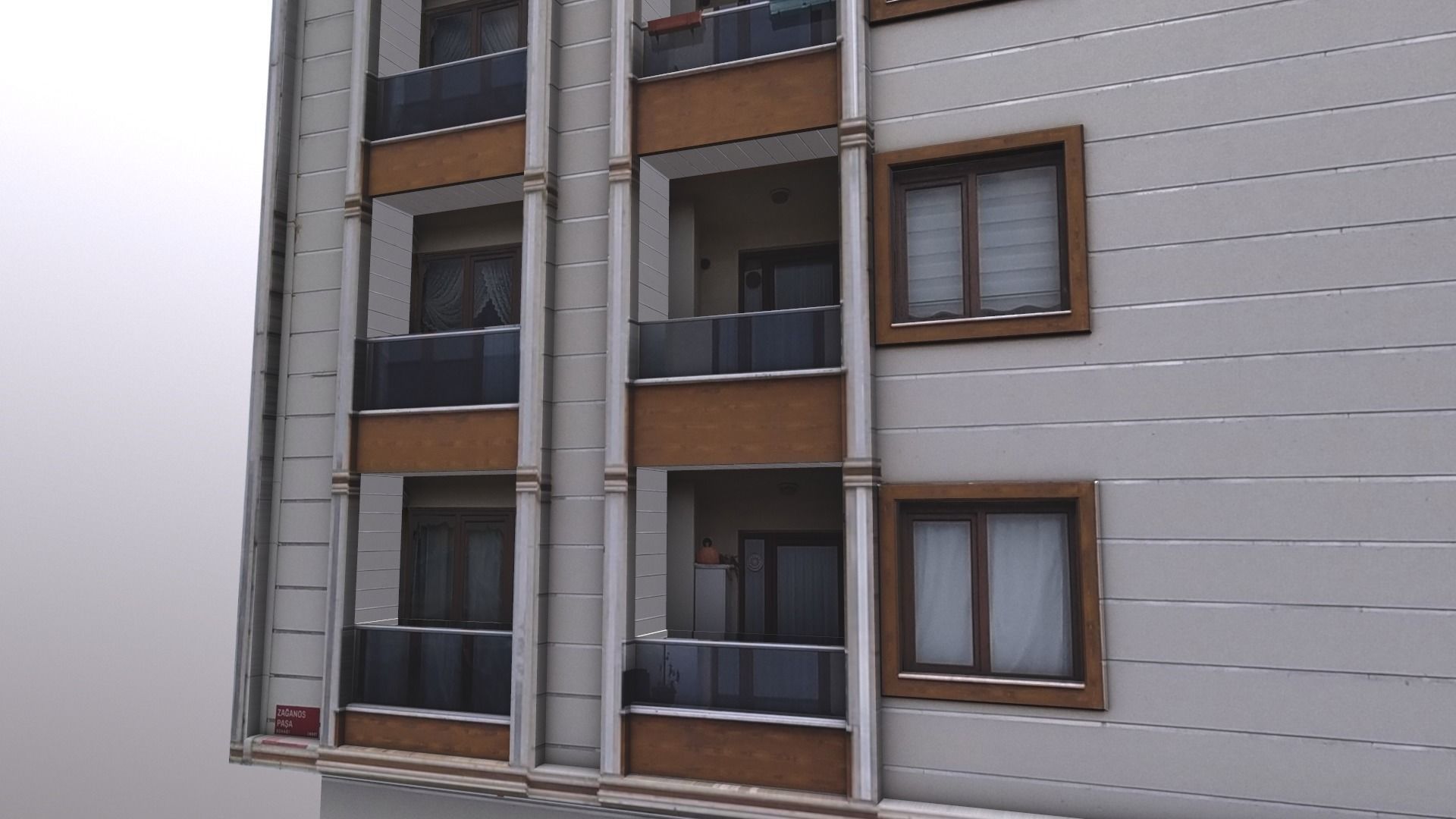 Architectural Building-11 Low-poly 3D model_11