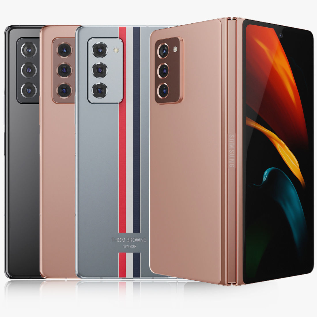 Samsung Galaxy Z Fold 2 all colors 3D model_1
