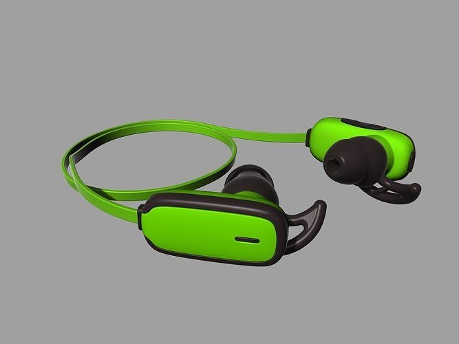 Green bluetooth headset 3D print model