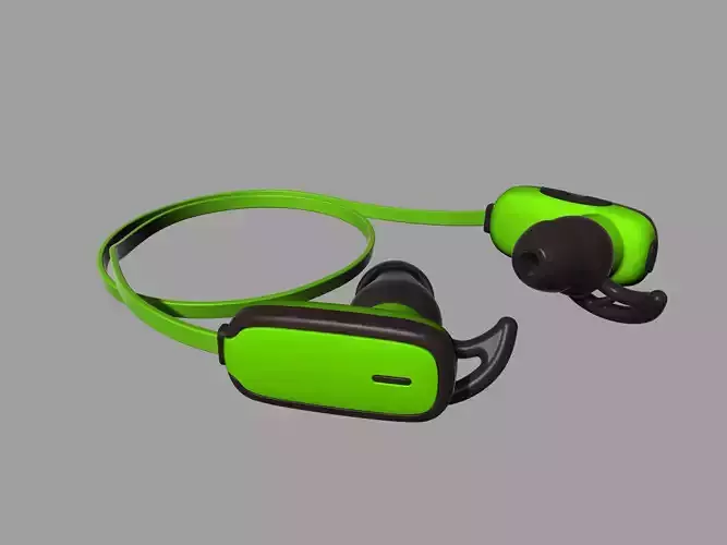 Green bluetooth headset 3D print model